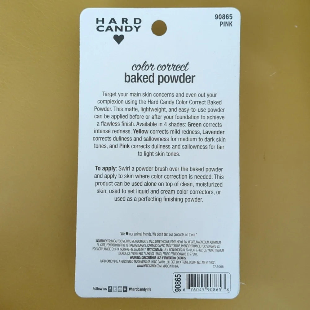 Hard Candy 90865 Pink color correct baked face powder fair to light skin